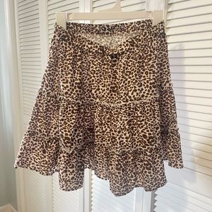 Cheetah Layered Ruffle Skirt